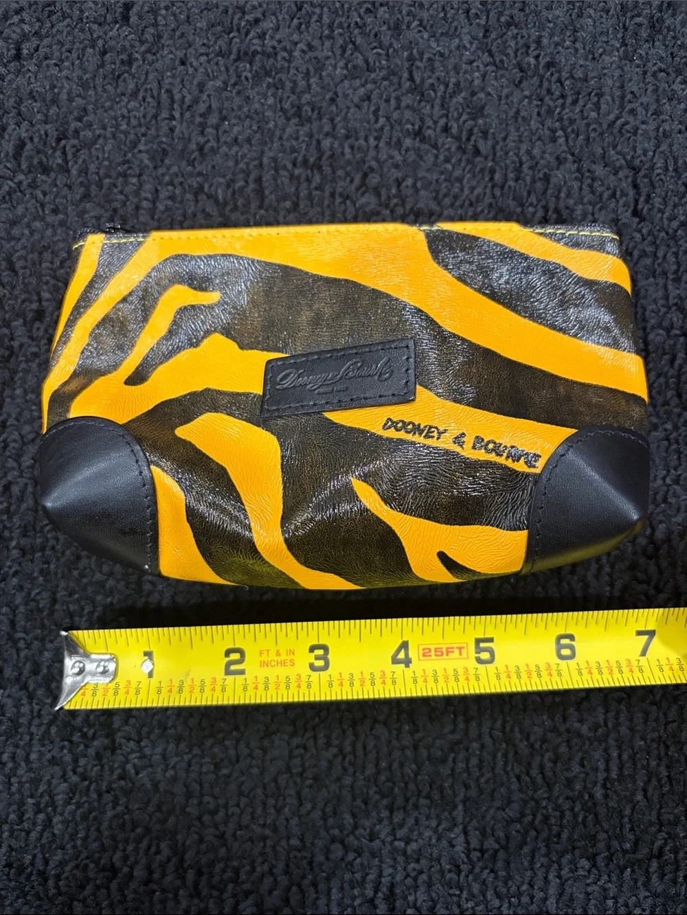 Dooney & Bourke Yellow & Black Tiger 🐅 Print Cosmetic Pouch